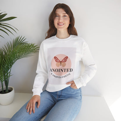 Butterfly Graphic Sweatshirt - Anointed & Unapologetic, Cozy Apparel, Gift for Her, Inspirational Fashion, Fall Outfit