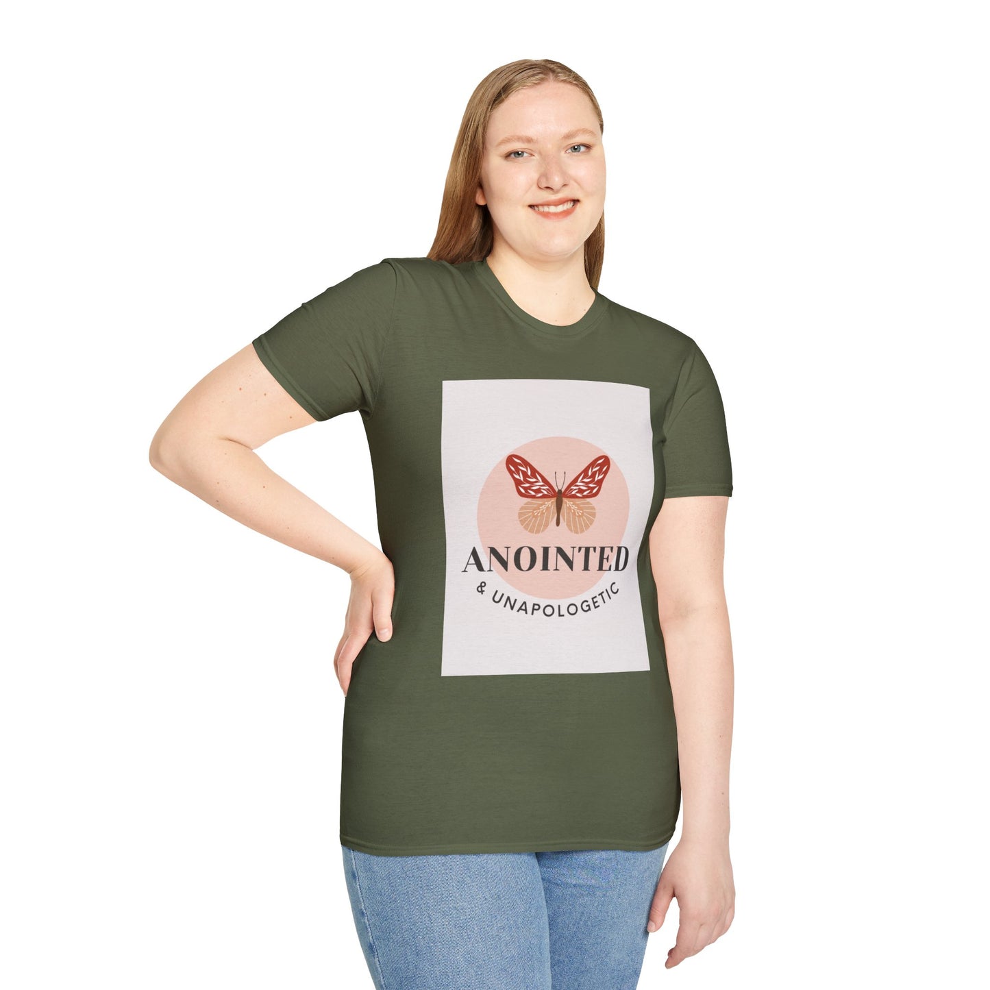 Anointed & Unapologetic Butterfly T-Shirt, Inspirational Tee, Gift for Her, Motivational Apparel, Casual Wear, Encouragement Shirt