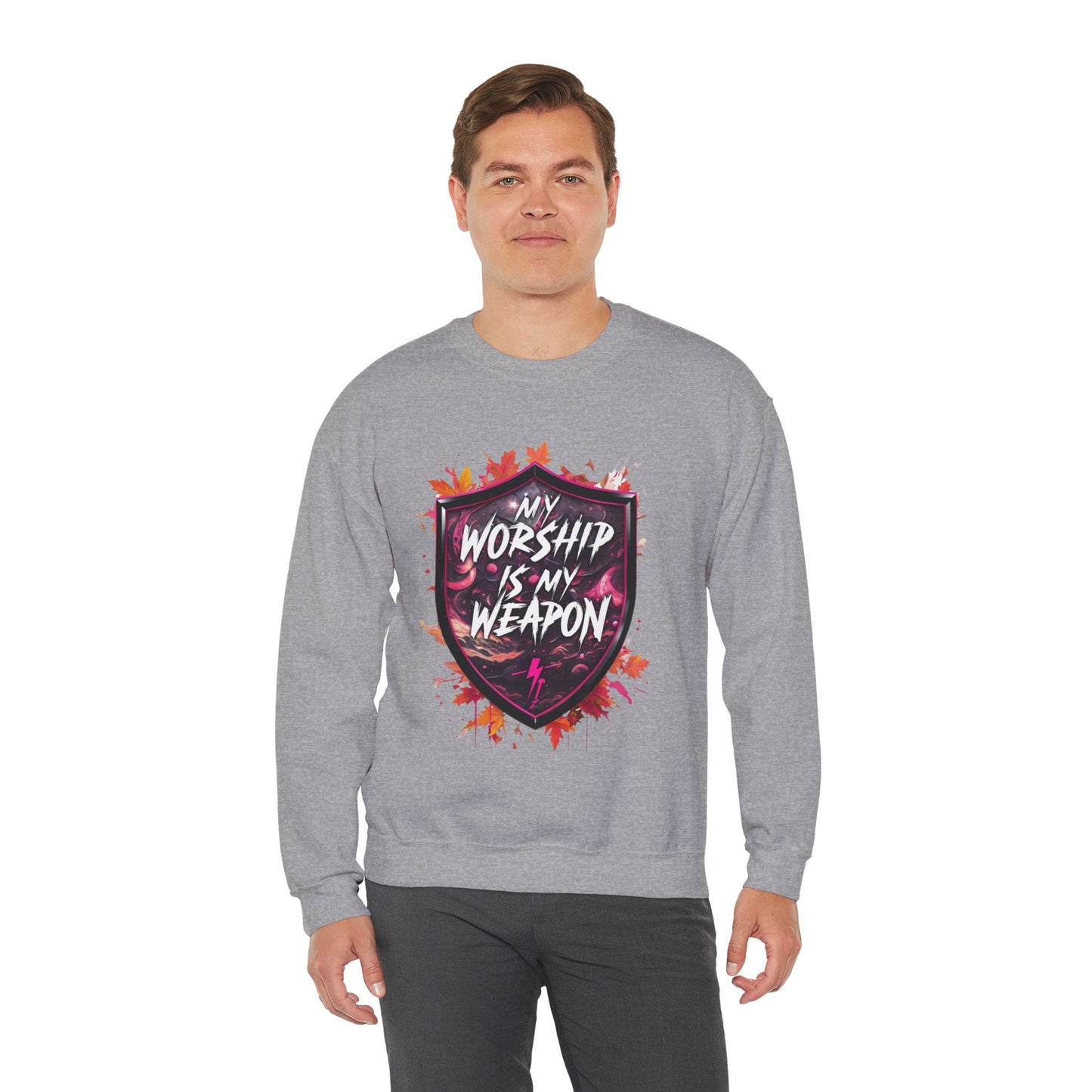 Inspirational Crewneck Sweatshirt - My Worship is My Weapon, Cozy Spiritual Gift, Faith Apparel, Unisex Sweatshirt for Worship & [...]
