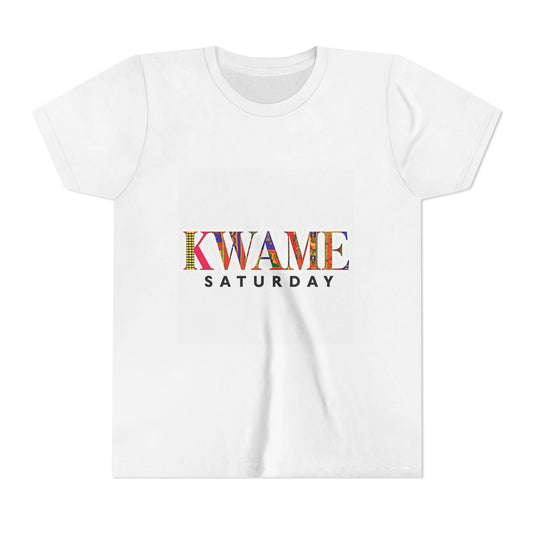 Colorful Kwame Saturday Youth Tee, Kids Celebration Shirt, Birthday Gift, Fun Day Outwear, Vibrant Short Sleeve Top