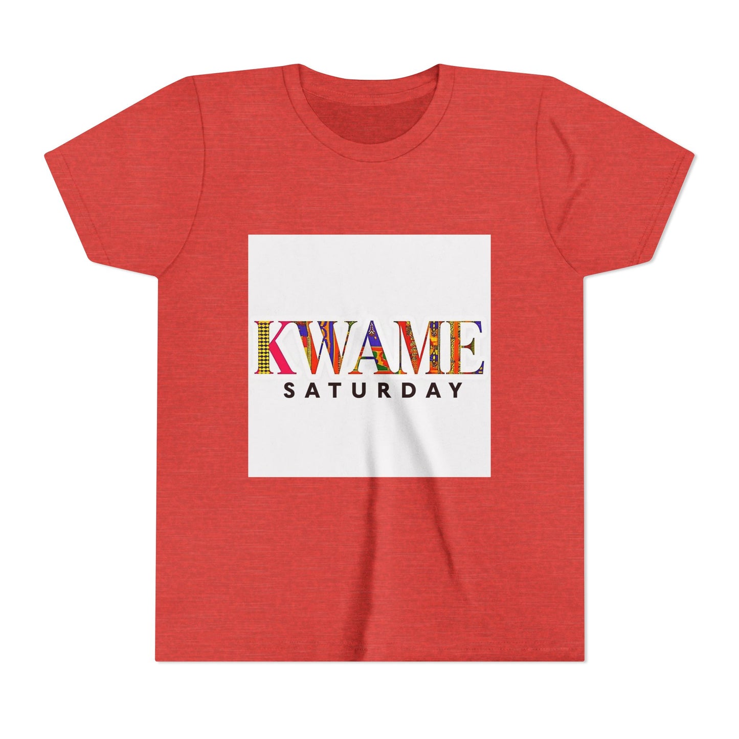 Colorful Kwame Saturday Youth Tee, Kids Celebration Shirt, Birthday Gift, Fun Day Outwear, Vibrant Short Sleeve Top