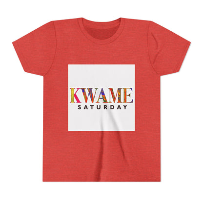 Colorful Kwame Saturday Youth Tee, Kids Celebration Shirt, Birthday Gift, Fun Day Outwear, Vibrant Short Sleeve Top