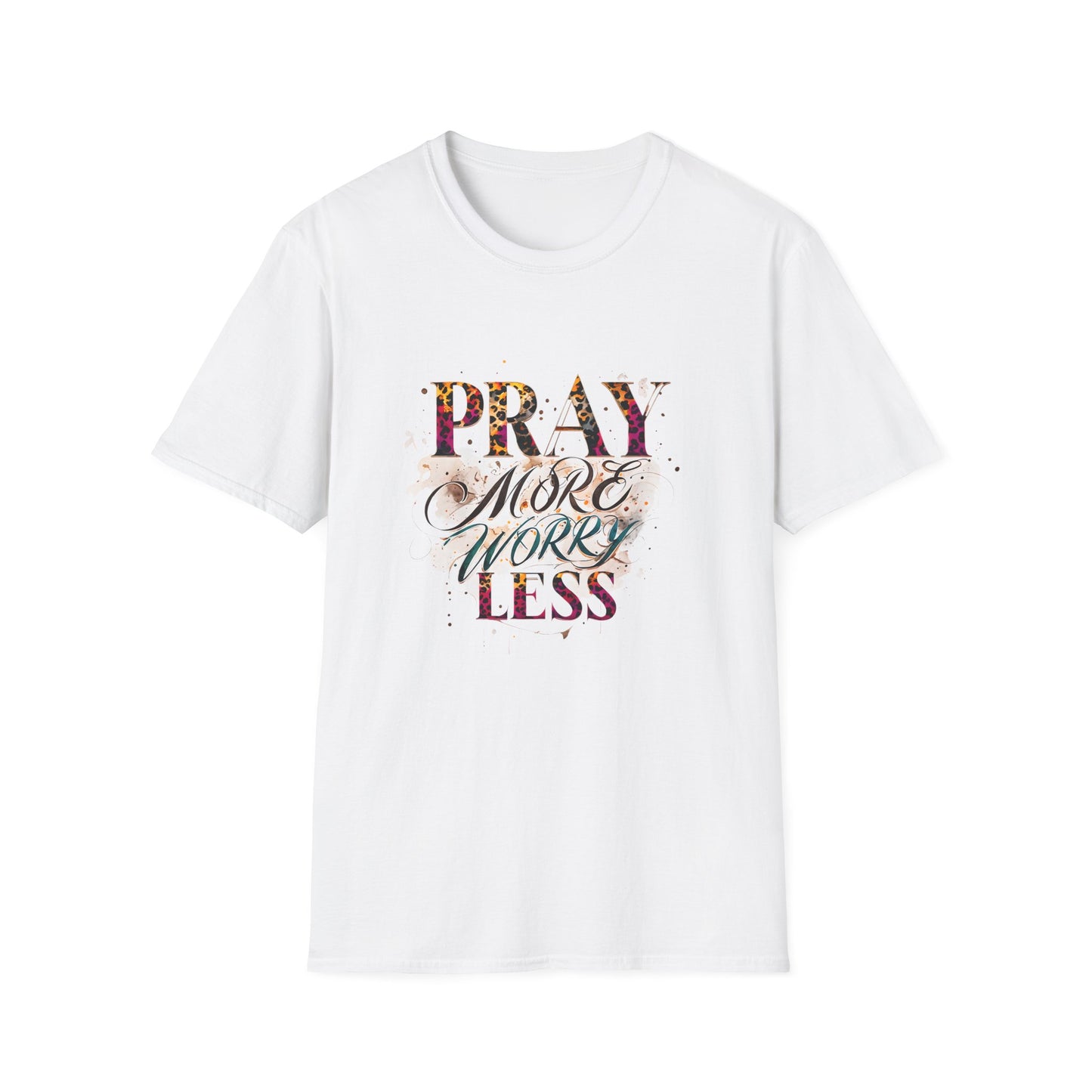 Pray More Worry Less T-Shirt, Inspirational Tee for Mindfulness, Motivational Gift, Unisex Casual Wear, Faith-Based Apparel, Spiritual Gifts