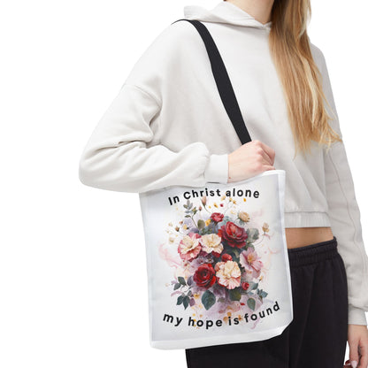 Floral Inspirational Tote Bag, Faith-Based Bag, Christian Gift, Everyday Carryall, Motivational Shopping Tote