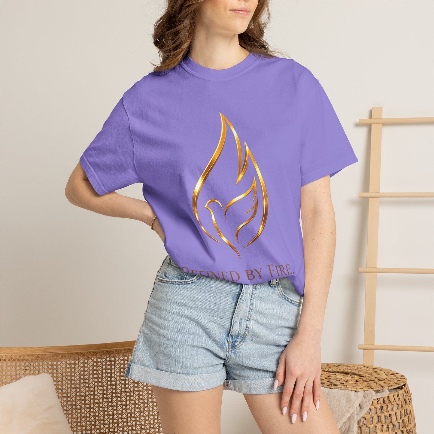 Refined By Fire Graphic T-Shirt — Inspirational Flame Dove Tee