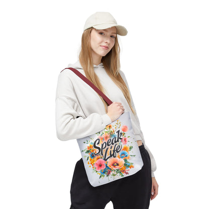 Floral Inspirational Tote Bag - 'Speak Life' Design, Motivational Gift, Carry-all Bag for Women, Eco-Friendly Shopping, Mother's Day, [...]