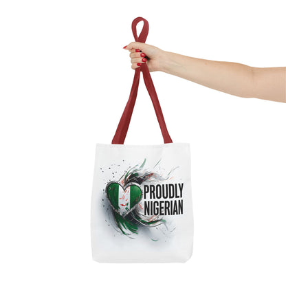 Proudly Nigerian Tote Bag | Eco-Friendly Shopping Bag, Cultural Pride Accessory, Gift for Nigerians, Travel Bag, Canvas Carryall