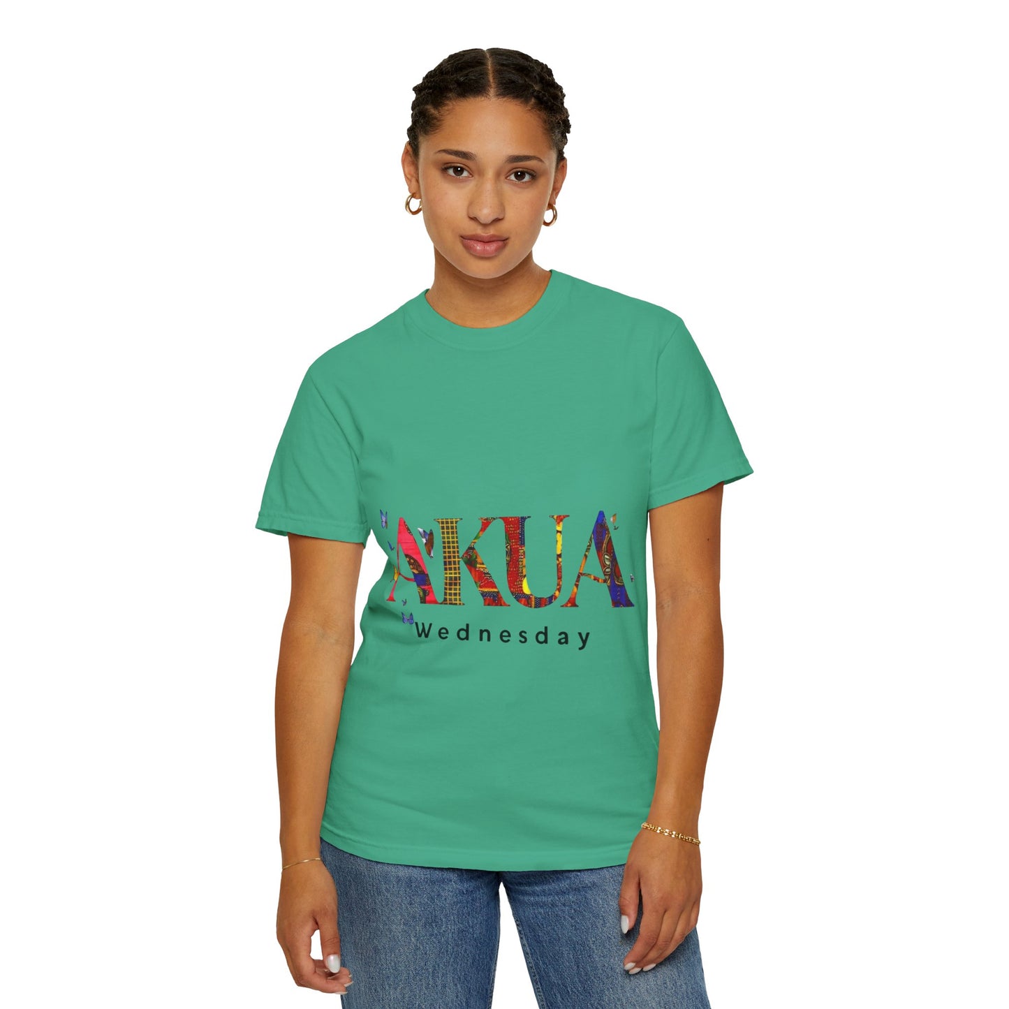 Colorful 'AKUA Wednesday' Unisex Garment-Dyed T-Shirt | Casual Wear, Graphic Tee, Street Style, Unique Gift, Daily Wear