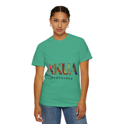 Colorful 'AKUA Wednesday' Unisex Garment-Dyed T-Shirt | Casual Wear, Graphic Tee, Street Style, Unique Gift, Daily Wear