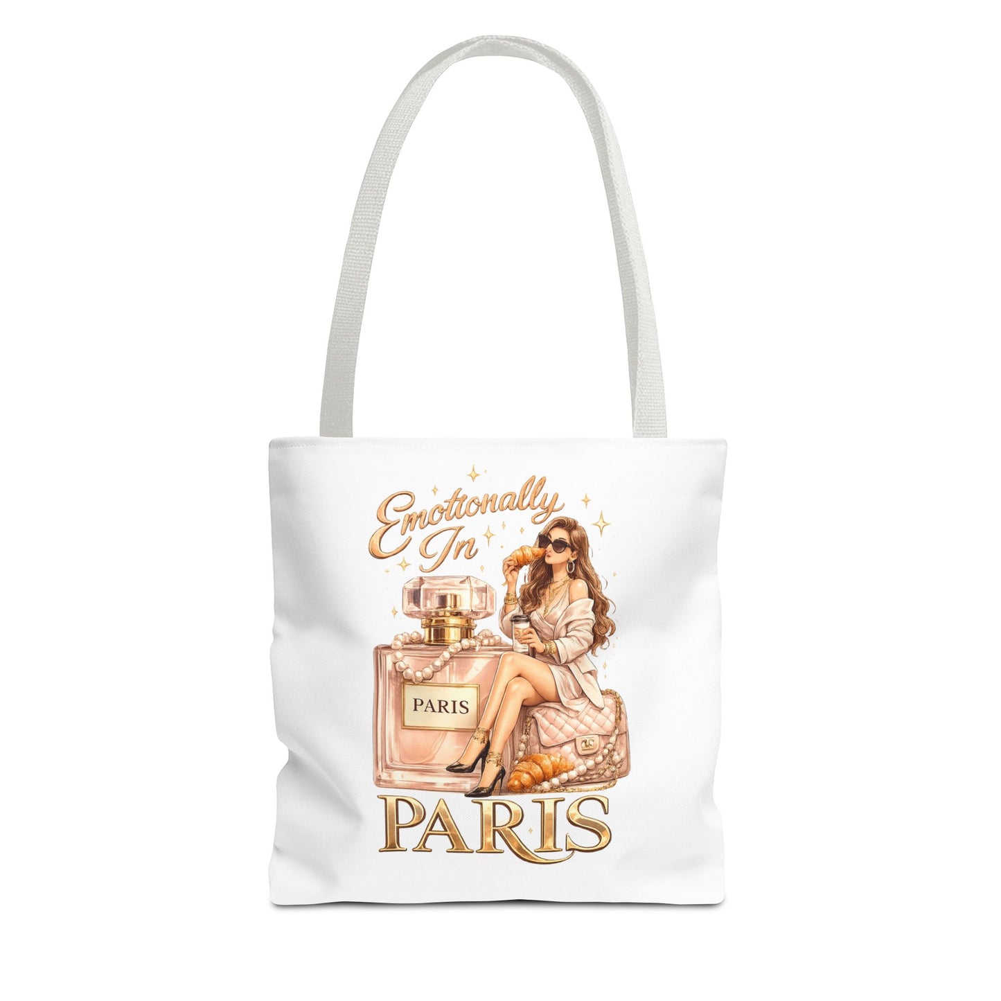 Paris Perfume Tote Bag — "Emotionally In Paris" Fashion Shopper