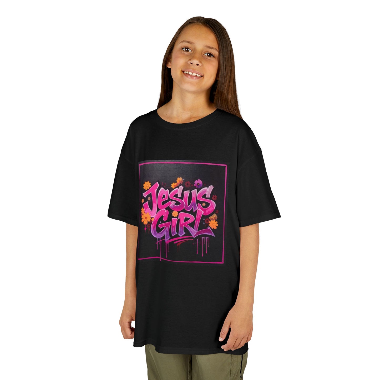 Vibrant Kids Tee - Jesus Girl Shirt, Youth Graphic Tee, Casual Kids Fashion, Faith-Based Gift, Summer Wear