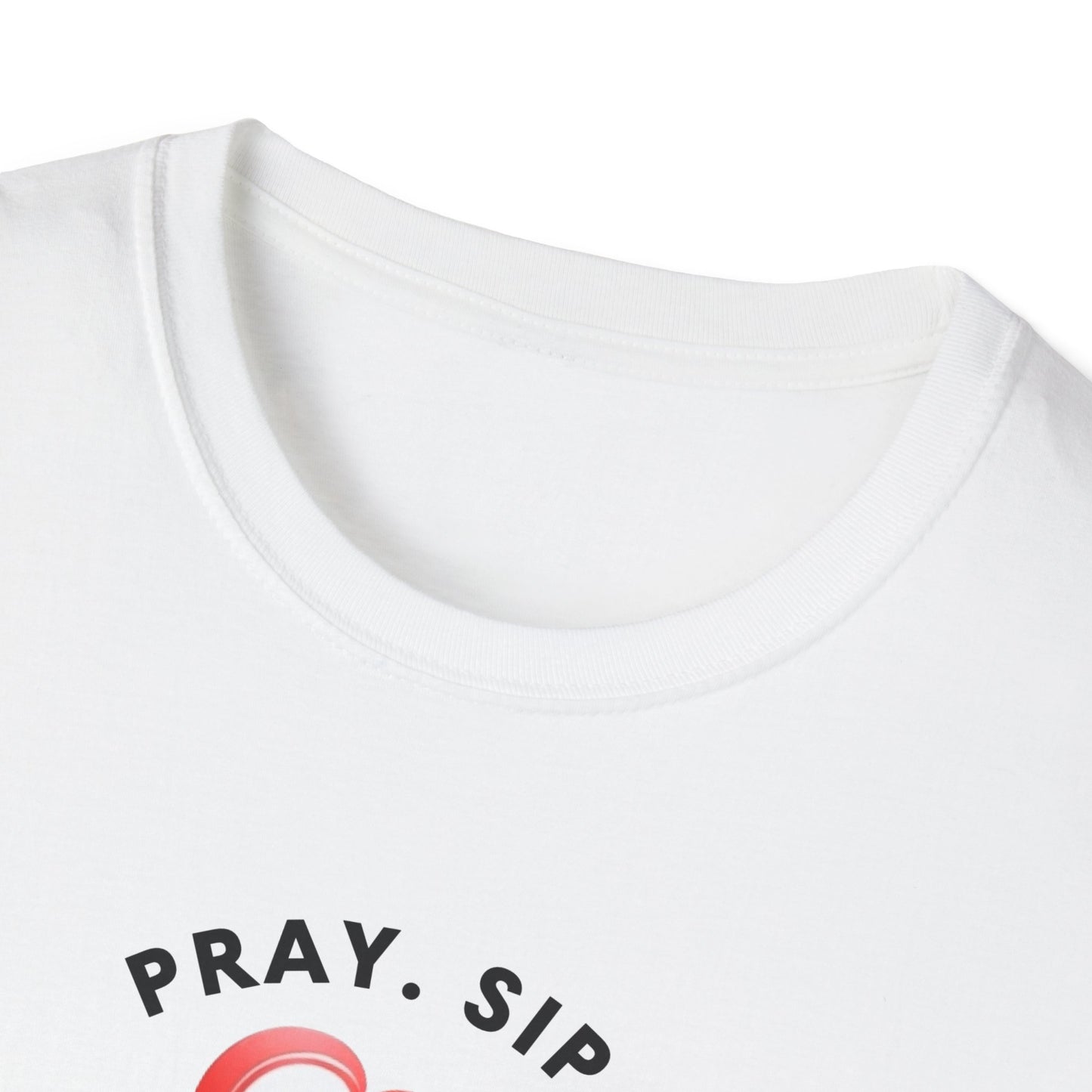 Inspirational Coffee T-Shirt, Pray Sip Repeat Tee, Unisex Softstyle Shirt, Gift for Coffee Lovers, Relaxed Everyday Wear
