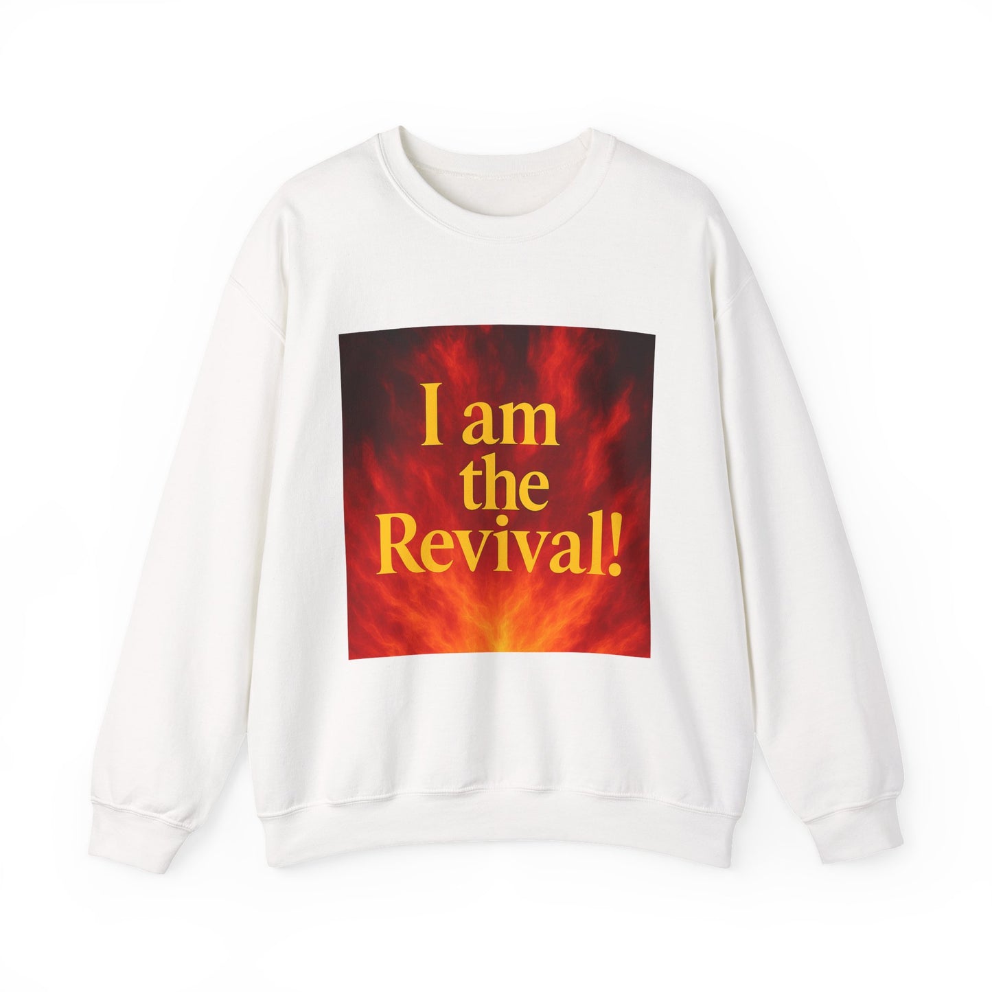I am the Revival! Crewneck Sweatshirt, Unisex Sweatshirt, Inspirational Apparel, Cozy Gift, Casual Wear, Religious Events