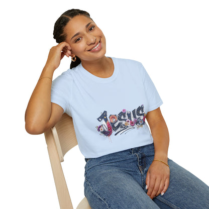 Colorful Jesus Grafitti T-Shirt, Unisex Softstyle Tee, Casual Faith-Based Apparel, Christian Gift, Inspirational Shirt