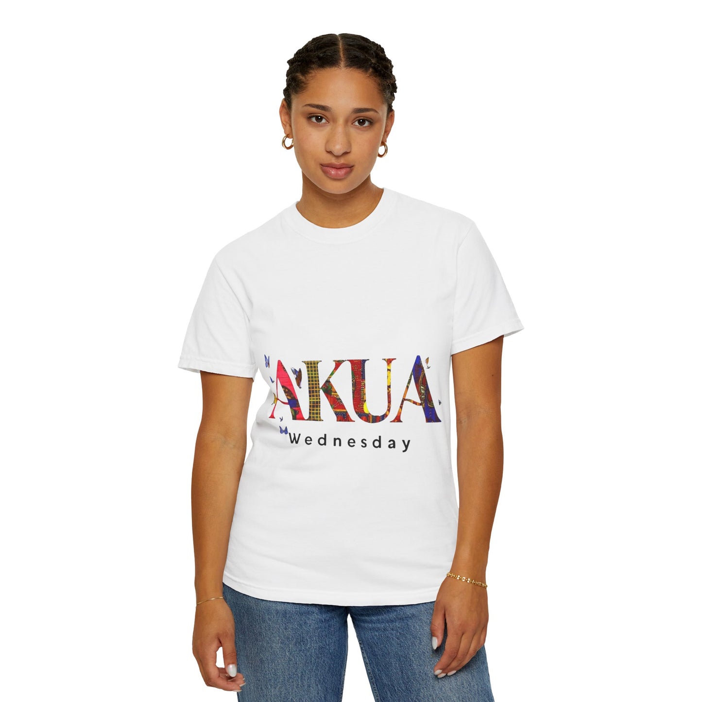 Colorful 'AKUA Wednesday' Unisex Garment-Dyed T-Shirt | Casual Wear, Graphic Tee, Street Style, Unique Gift, Daily Wear