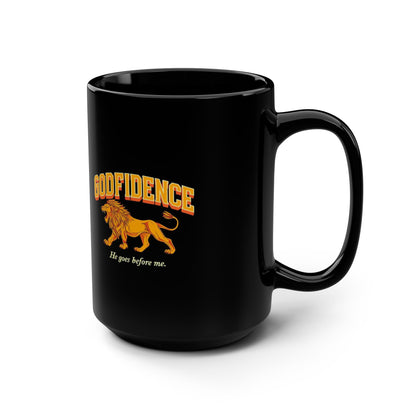 Bold Confidence Mug, 15oz Black Coffee Cup, Inspirational Gift, Motivational Drinkware, Perfect for Tea Lovers, Encouragement Present