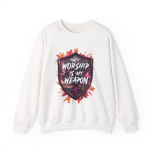Inspirational Crewneck Sweatshirt - My Worship is My Weapon, Cozy Spiritual Gift, Faith Apparel, Unisex Sweatshirt for Worship & [...]