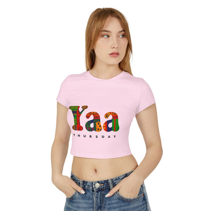 Colorful Yaa Thursday Women's Baby Tee, Cute Graphic Shirt, Motivational Crop Top, Gifts for Her, Everyday Wear, Trendy Fashion