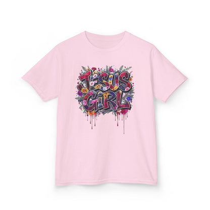 Jesus Girl Graffiti Kids Tee, Youth Graphic Shirt, Fun Faith-Based Tee, Cool Christian Apparel, Perfect Gift for Girls