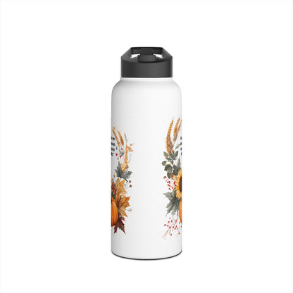 Floral Stainless Steel Water Bottle, Eco-friendly Hydration, Sunflower Design, Travel Mug, Gift for Nature Lovers, Outdoor Gear