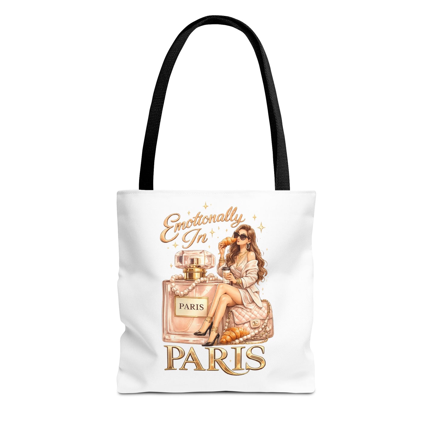 Paris Perfume Tote Bag — "Emotionally In Paris" Fashion Shopper