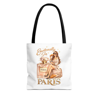 Paris Perfume Tote Bag — "Emotionally In Paris" Fashion Shopper
