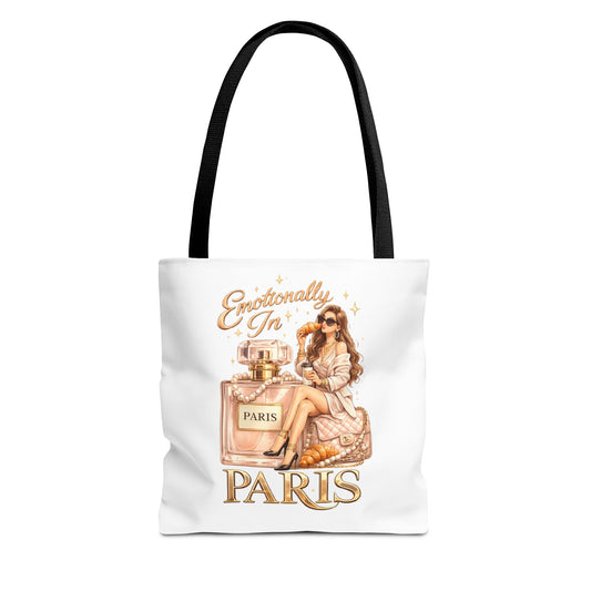 Paris Perfume Tote Bag — "Emotionally In Paris" Fashion Shopper
