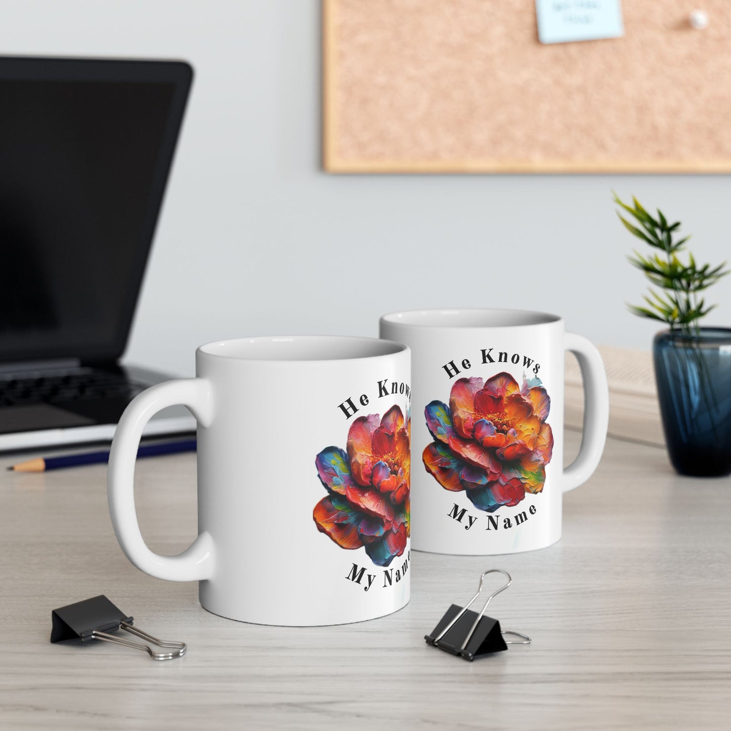 Colorful Floral Ceramic Mug - He Knows My Name, Inspirational Gift for Tea & Coffee Lovers, Unique Birthday Present, Encouragement [...]