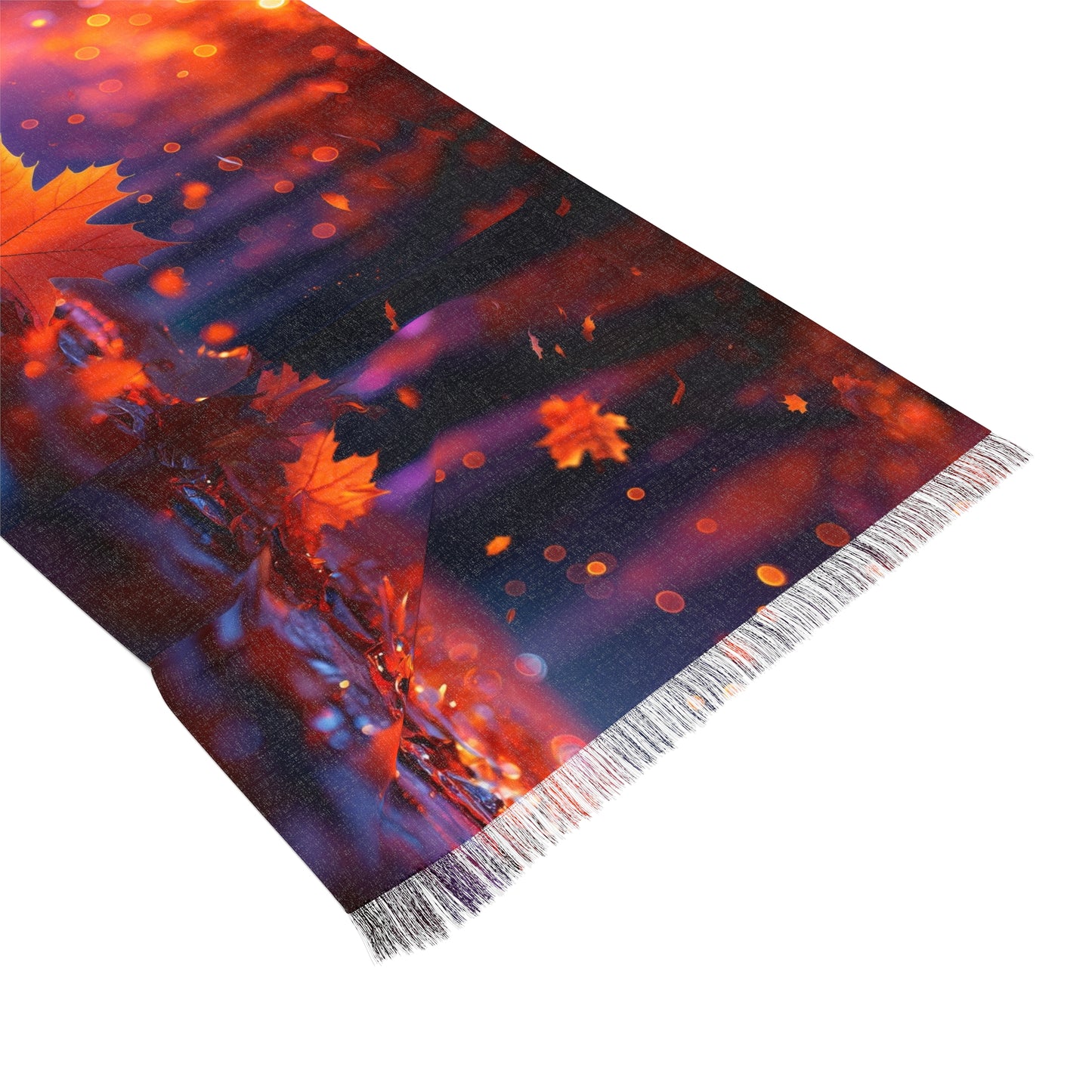 Autumn Leaves Light Scarf, Fall Fashion Accessory, Lightweight Wrap, Boho Scarf for Women, Seasonal Gift, Cozy Layering Piece