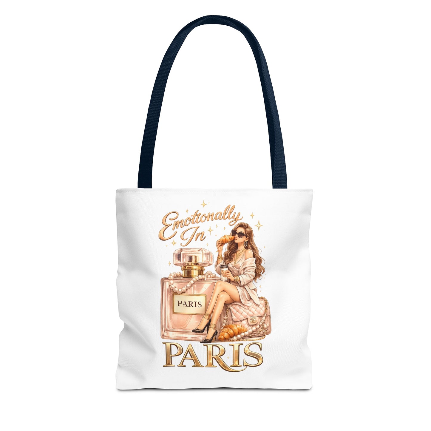 Paris Perfume Tote Bag — "Emotionally In Paris" Fashion Shopper