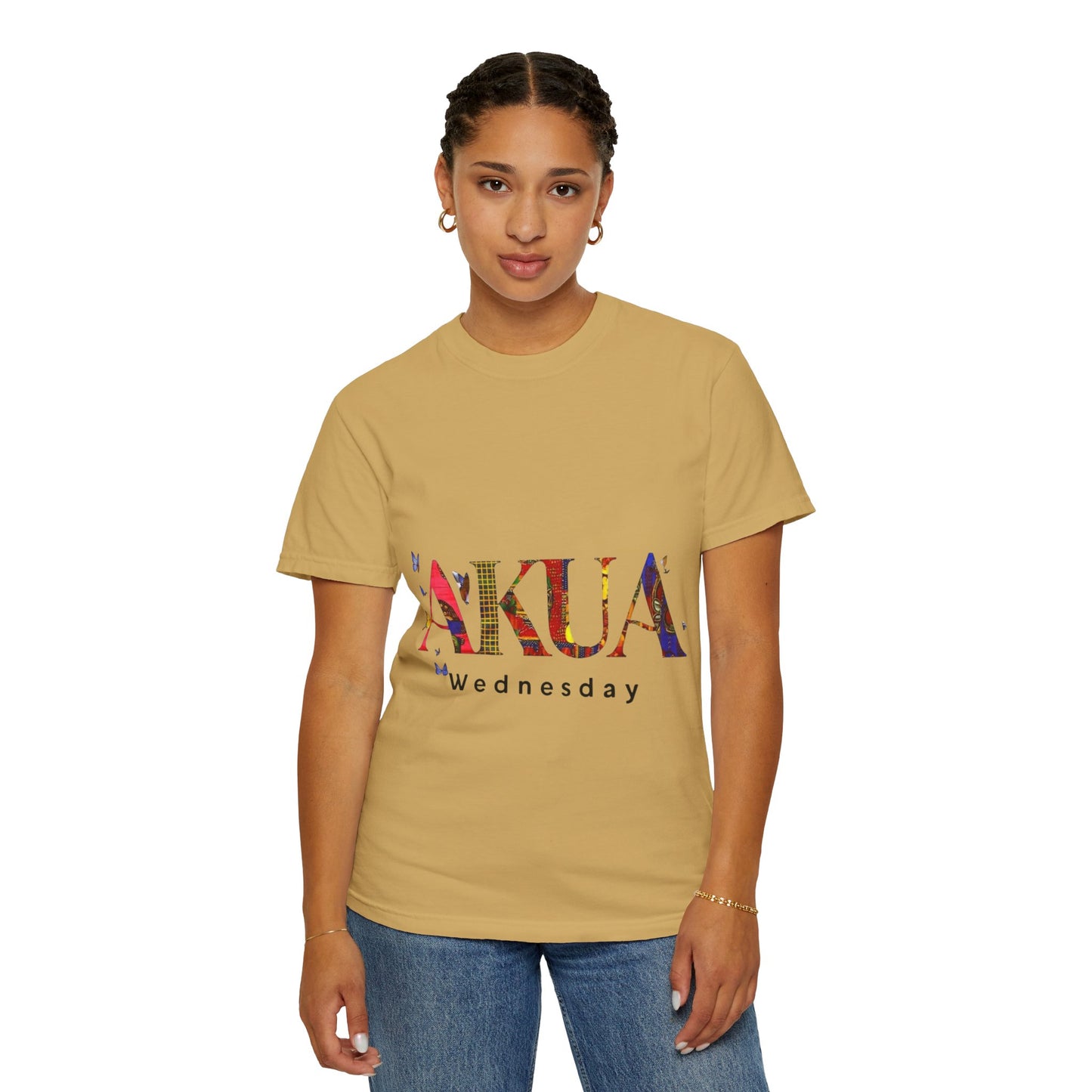 Colorful 'AKUA Wednesday' Unisex Garment-Dyed T-Shirt | Casual Wear, Graphic Tee, Street Style, Unique Gift, Daily Wear