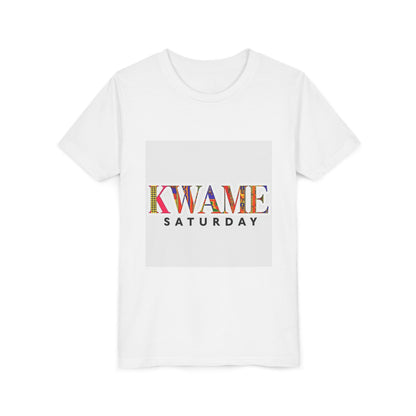 Colorful Kwame Saturday Youth Tee, Kids Celebration Shirt, Birthday Gift, Fun Day Outwear, Vibrant Short Sleeve Top