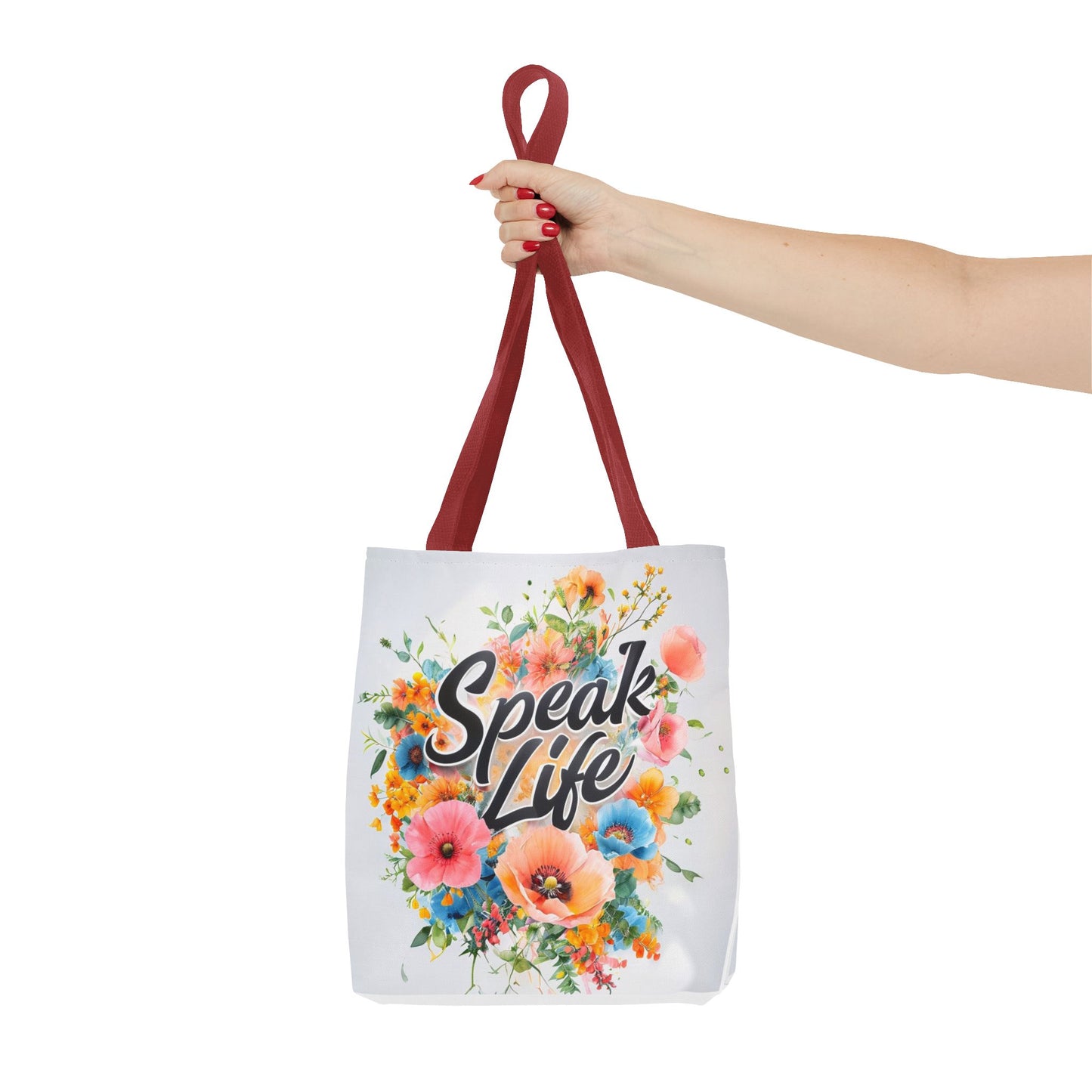Floral Inspirational Tote Bag - 'Speak Life' Design, Motivational Gift, Carry-all Bag for Women, Eco-Friendly Shopping, Mother's Day, [...]