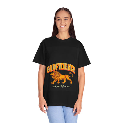 Godfidence Unisex Garment-Dyed T-Shirt - Empowering Graphic Tee, Motivational Shirt, Gift for Friends, Casual Wear, Faith-Based Apparel