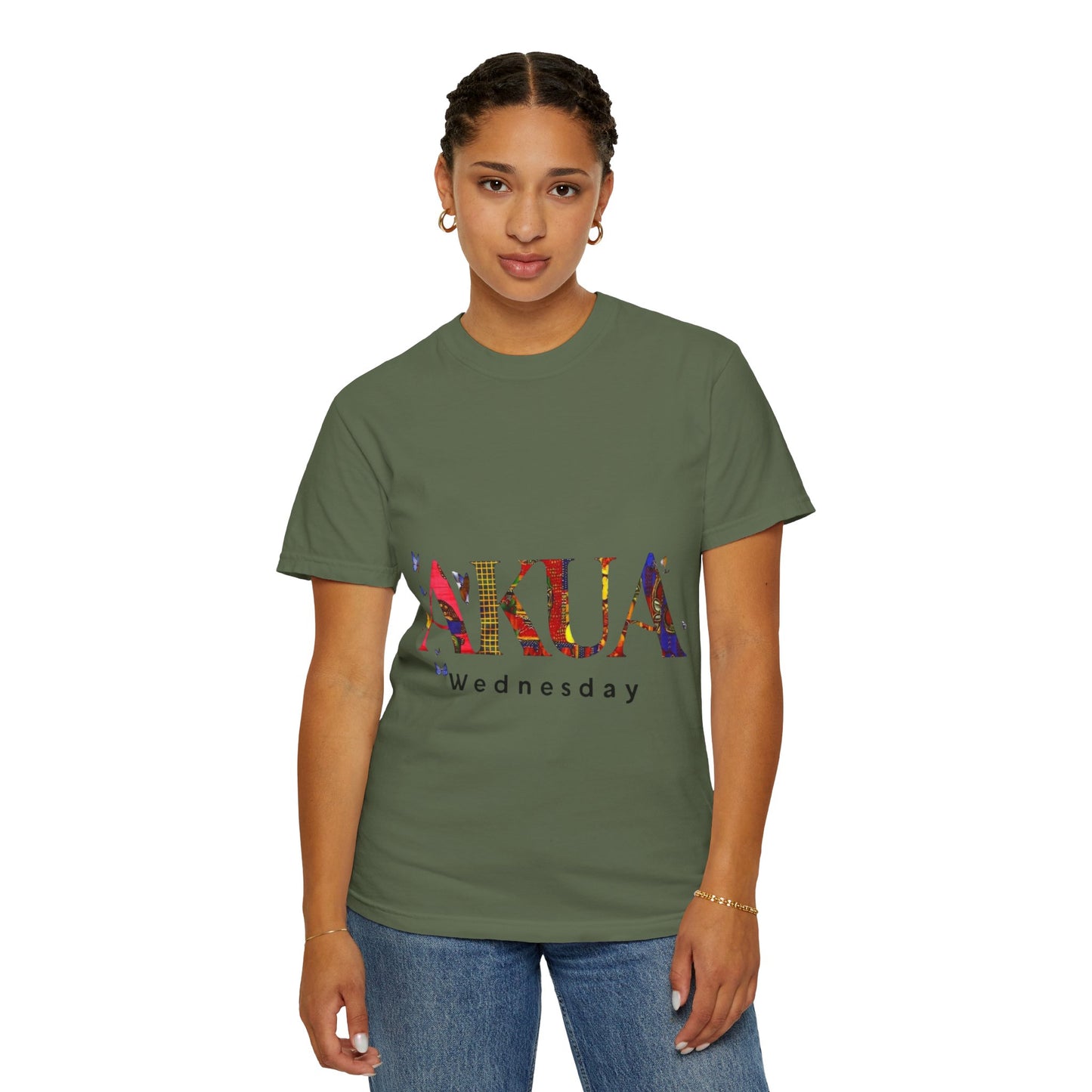 Colorful 'AKUA Wednesday' Unisex Garment-Dyed T-Shirt | Casual Wear, Graphic Tee, Street Style, Unique Gift, Daily Wear