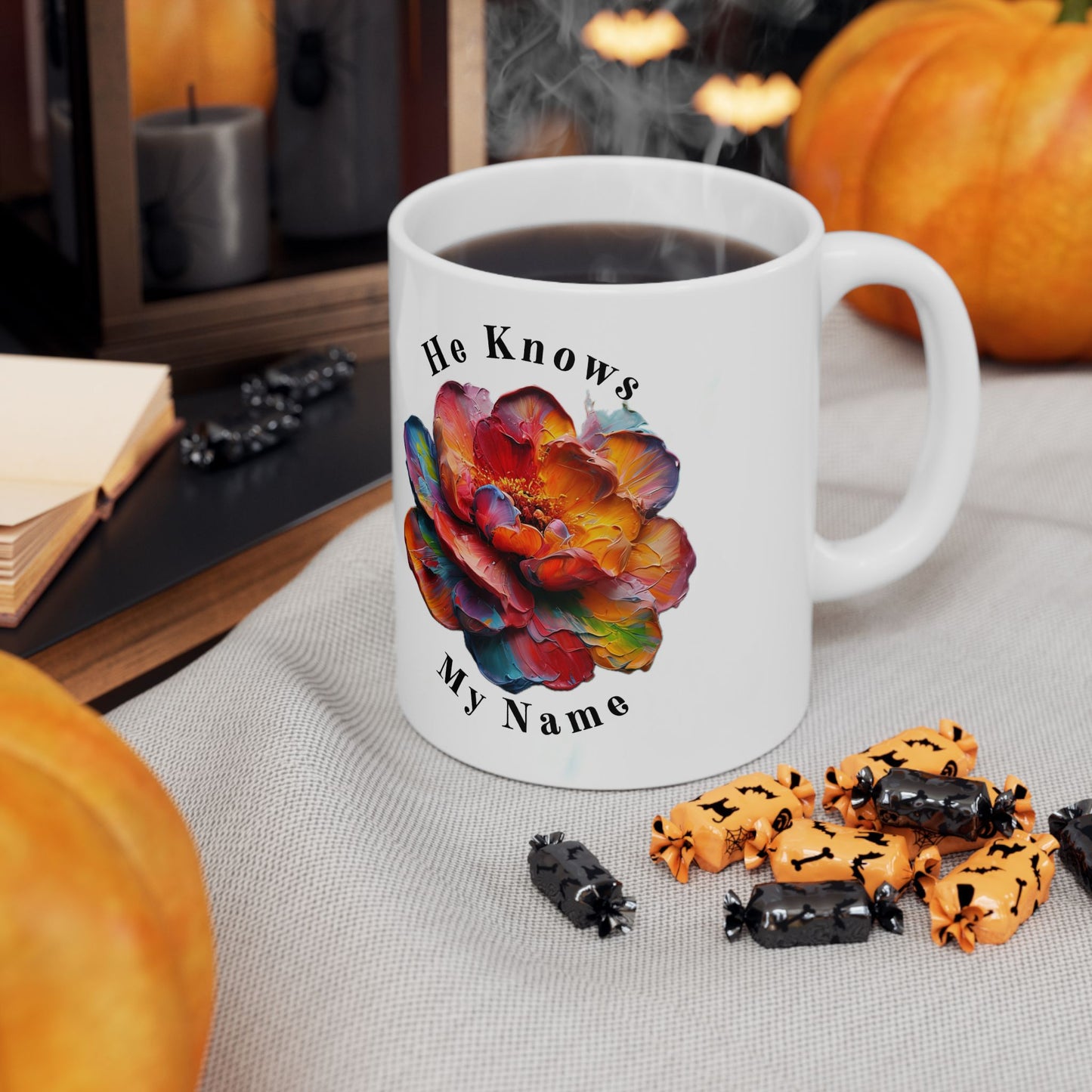 Colorful Floral Ceramic Mug - He Knows My Name, Inspirational Gift for Tea & Coffee Lovers, Unique Birthday Present, Encouragement [...]