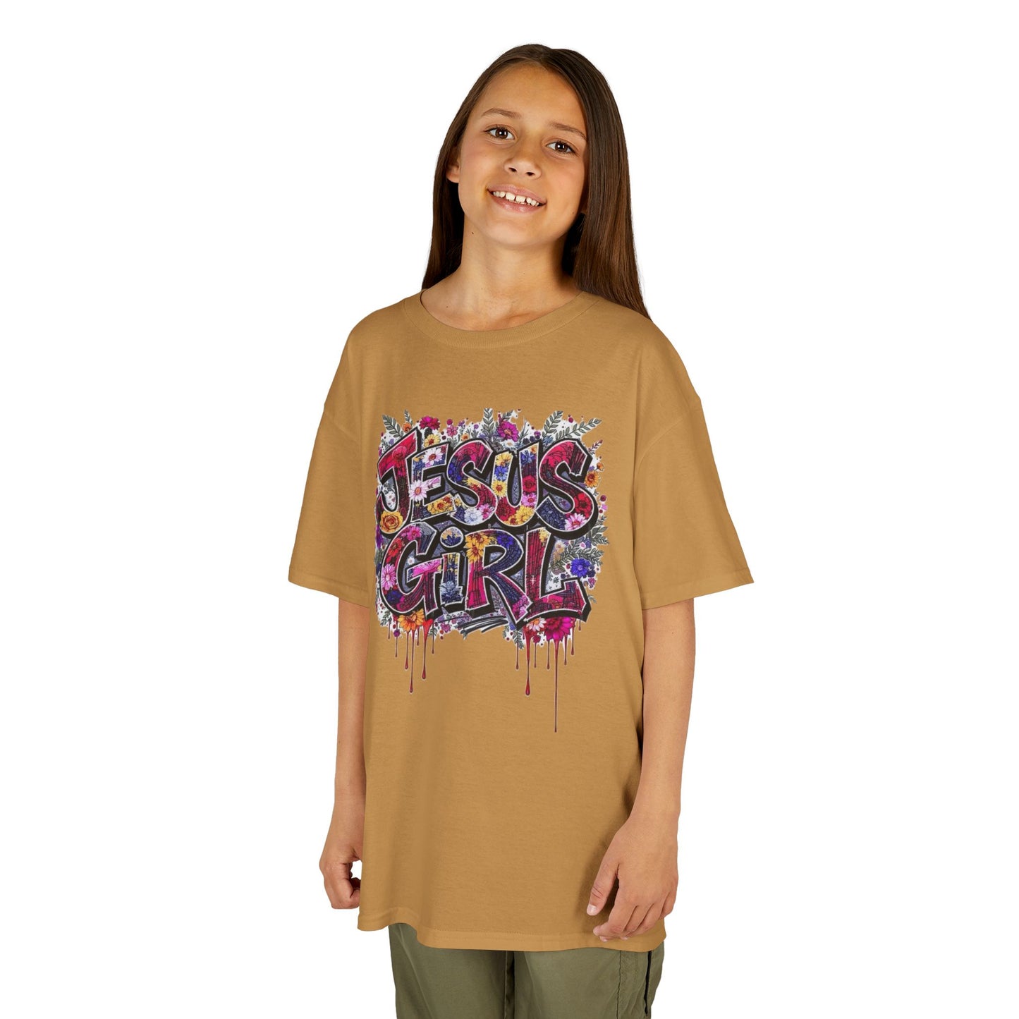 Jesus Girl Graffiti Kids Tee, Youth Graphic Shirt, Fun Faith-Based Tee, Cool Christian Apparel, Perfect Gift for Girls
