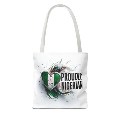 Proudly Nigerian Tote Bag | Eco-Friendly Shopping Bag, Cultural Pride Accessory, Gift for Nigerians, Travel Bag, Canvas Carryall