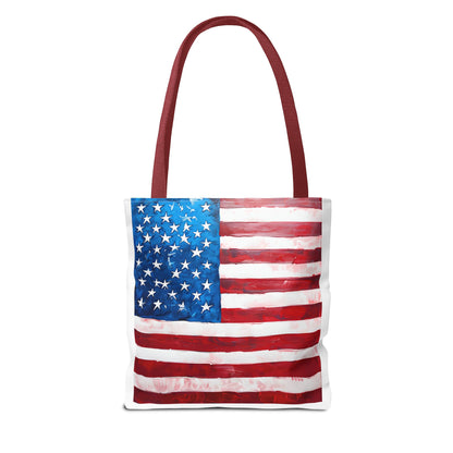 Patriotic Tote Bag, American Flag Tote, Eco-Friendly Shopping Bag, Summer Picnic Tote, USA Independence Day Gift