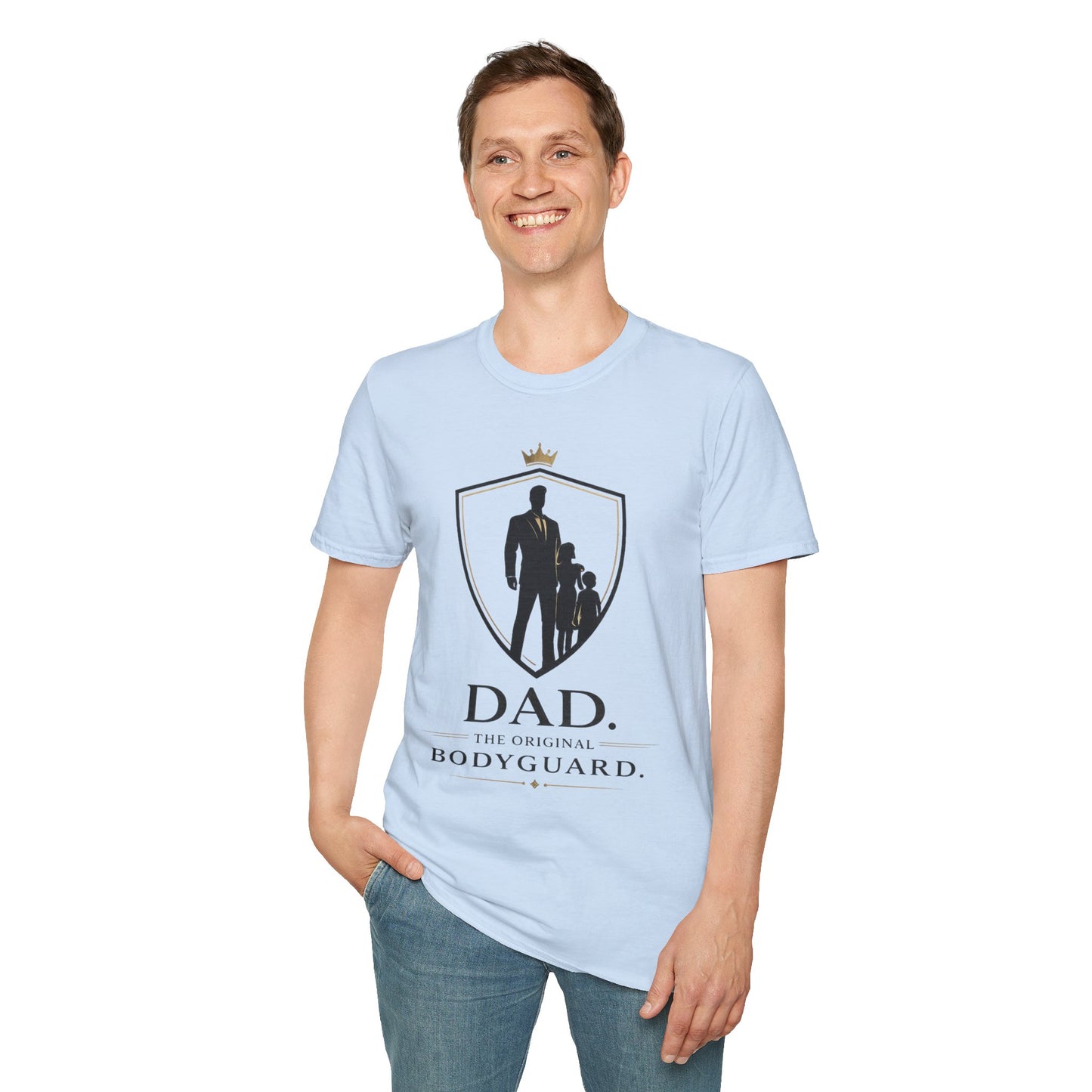 Dad The Original Bodyguard T-Shirt — Father & Kids Shield Design