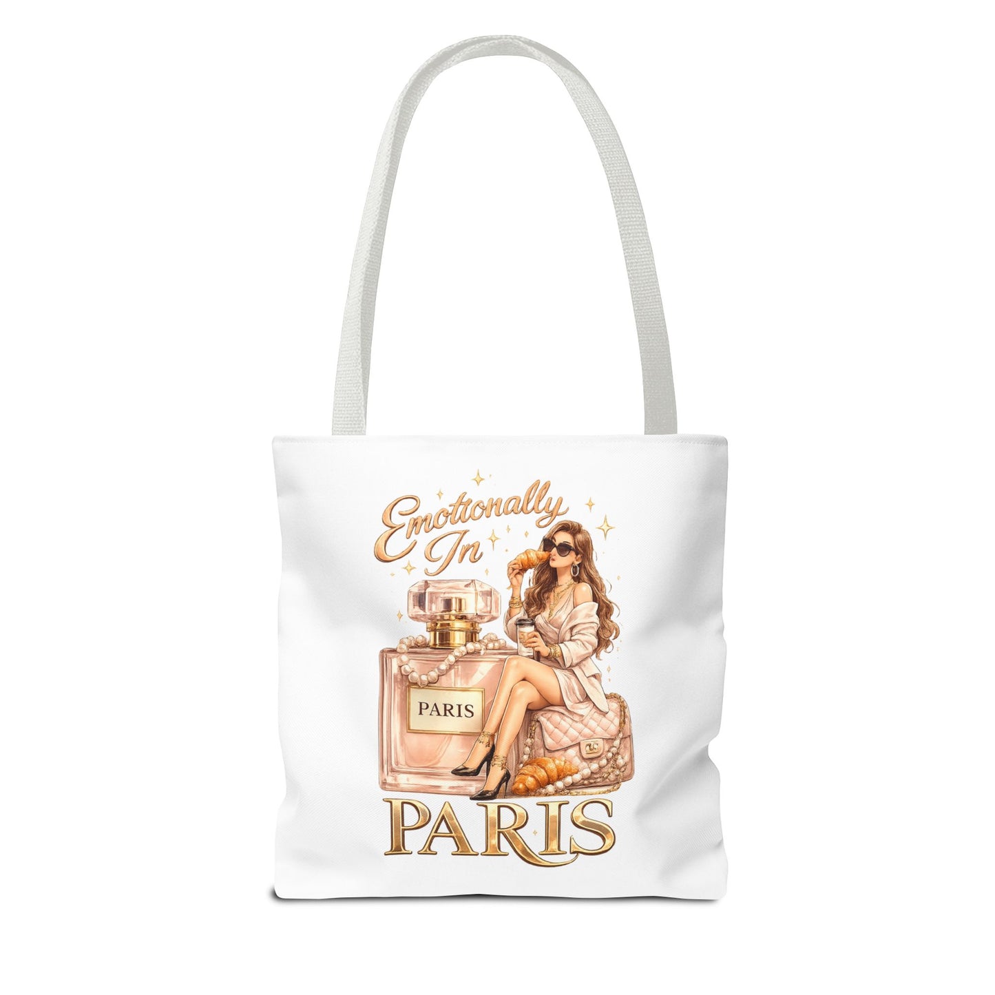Paris Perfume Tote Bag — "Emotionally In Paris" Fashion Shopper