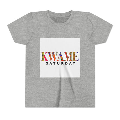 Colorful Kwame Saturday Youth Tee, Kids Celebration Shirt, Birthday Gift, Fun Day Outwear, Vibrant Short Sleeve Top