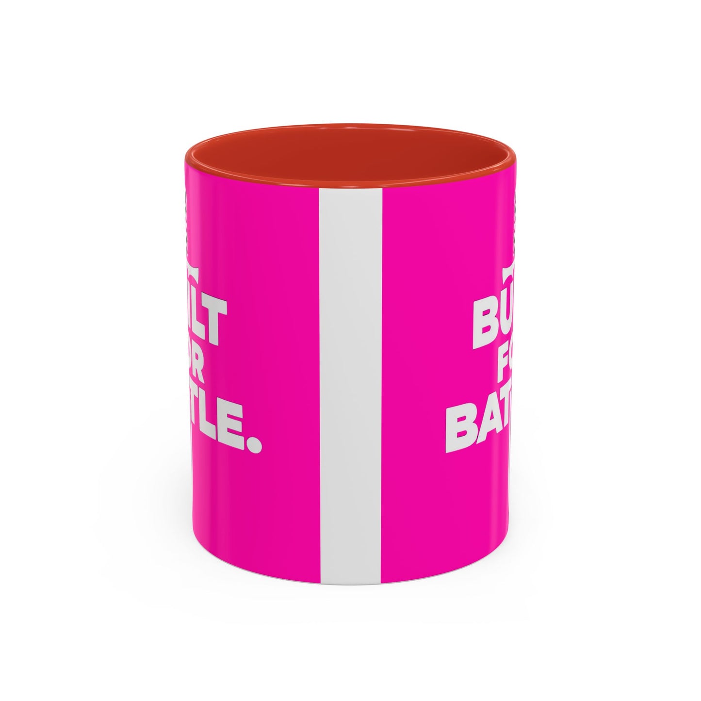 Built for Battle Accent Coffee Mug | Motivational Cup, Team Spirit, Gift for Fighters, Pink Mug, Unique Kitchenware