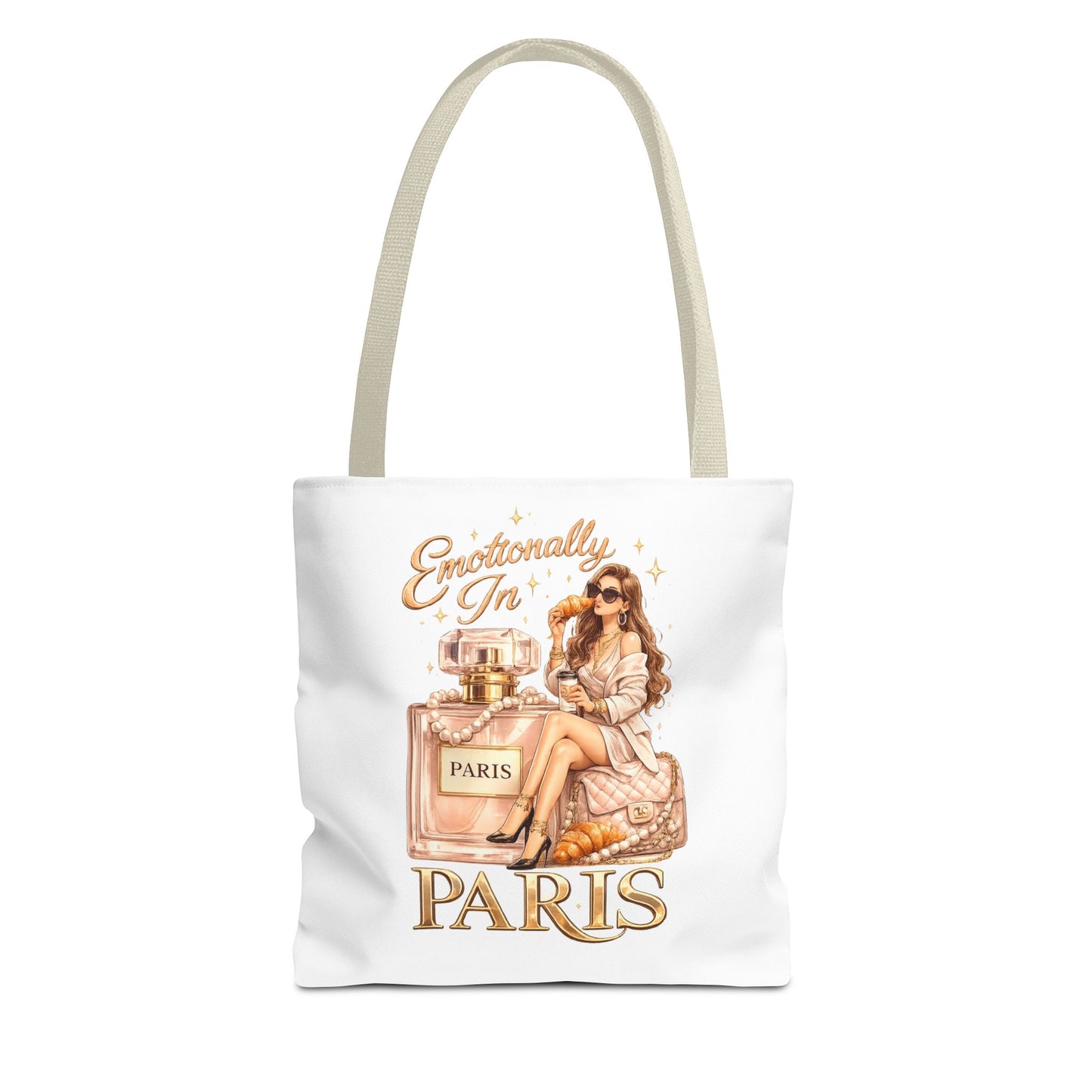 Paris Perfume Tote Bag — "Emotionally In Paris" Fashion Shopper