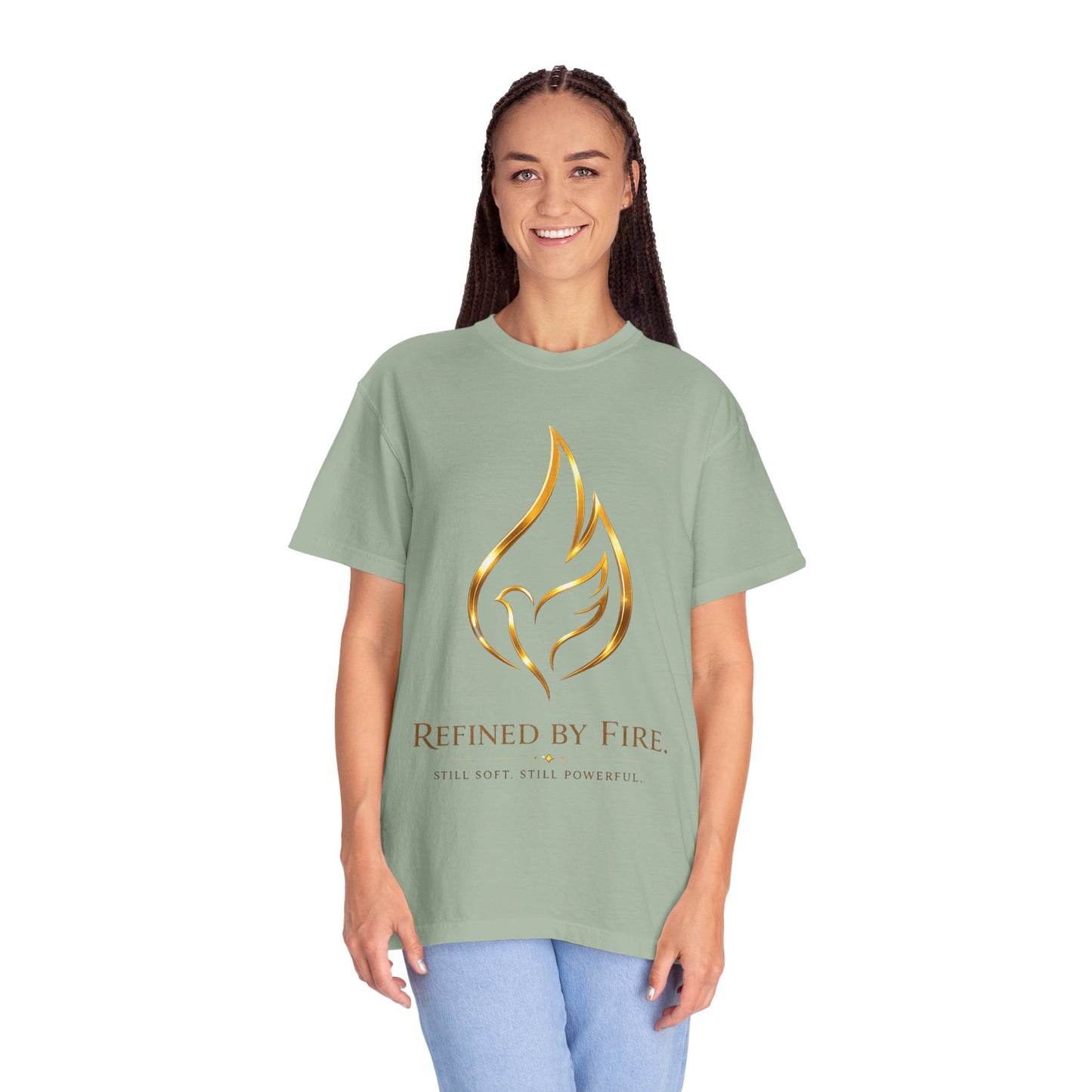 Refined By Fire Graphic T-Shirt — Inspirational Flame Dove Tee
