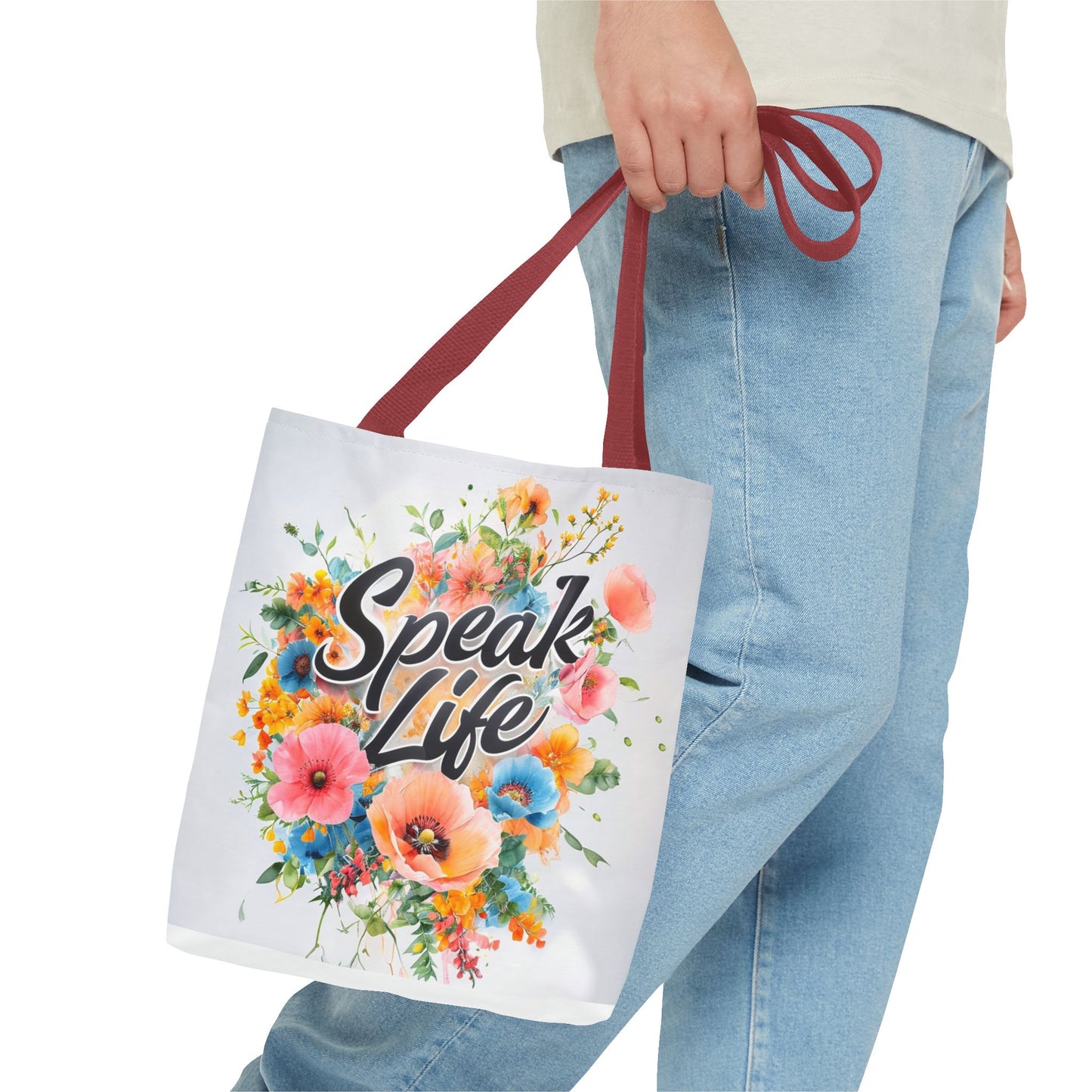 Floral Inspirational Tote Bag - 'Speak Life' Design, Motivational Gift, Carry-all Bag for Women, Eco-Friendly Shopping, Mother's Day, [...]