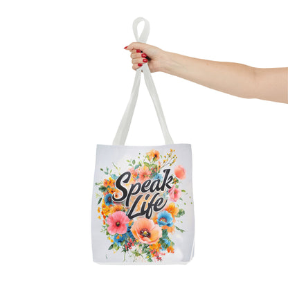 Floral Inspirational Tote Bag - 'Speak Life' Design, Motivational Gift, Carry-all Bag for Women, Eco-Friendly Shopping, Mother's Day, [...]