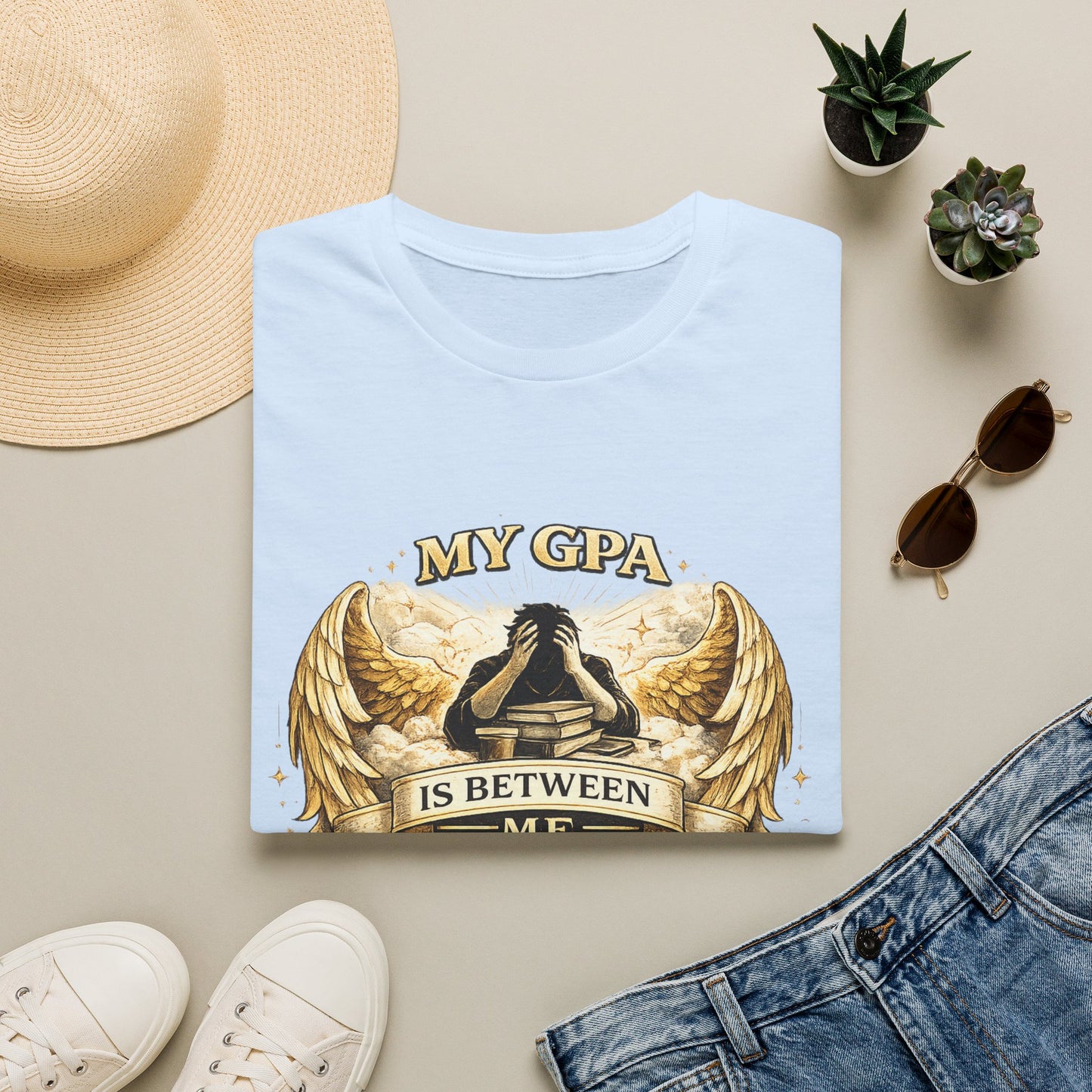 My GPA Is Between Me and God T-Shirt | Funny College Student Tee