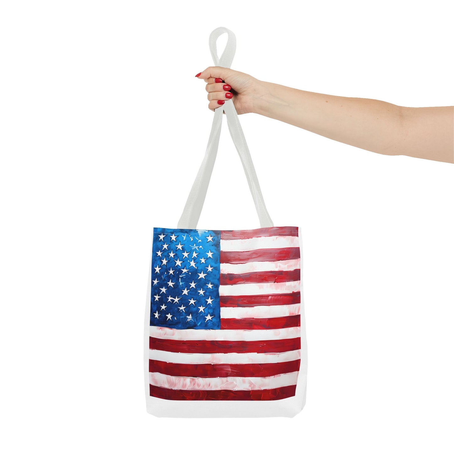 Patriotic Tote Bag, American Flag Tote, Eco-Friendly Shopping Bag, Summer Picnic Tote, USA Independence Day Gift