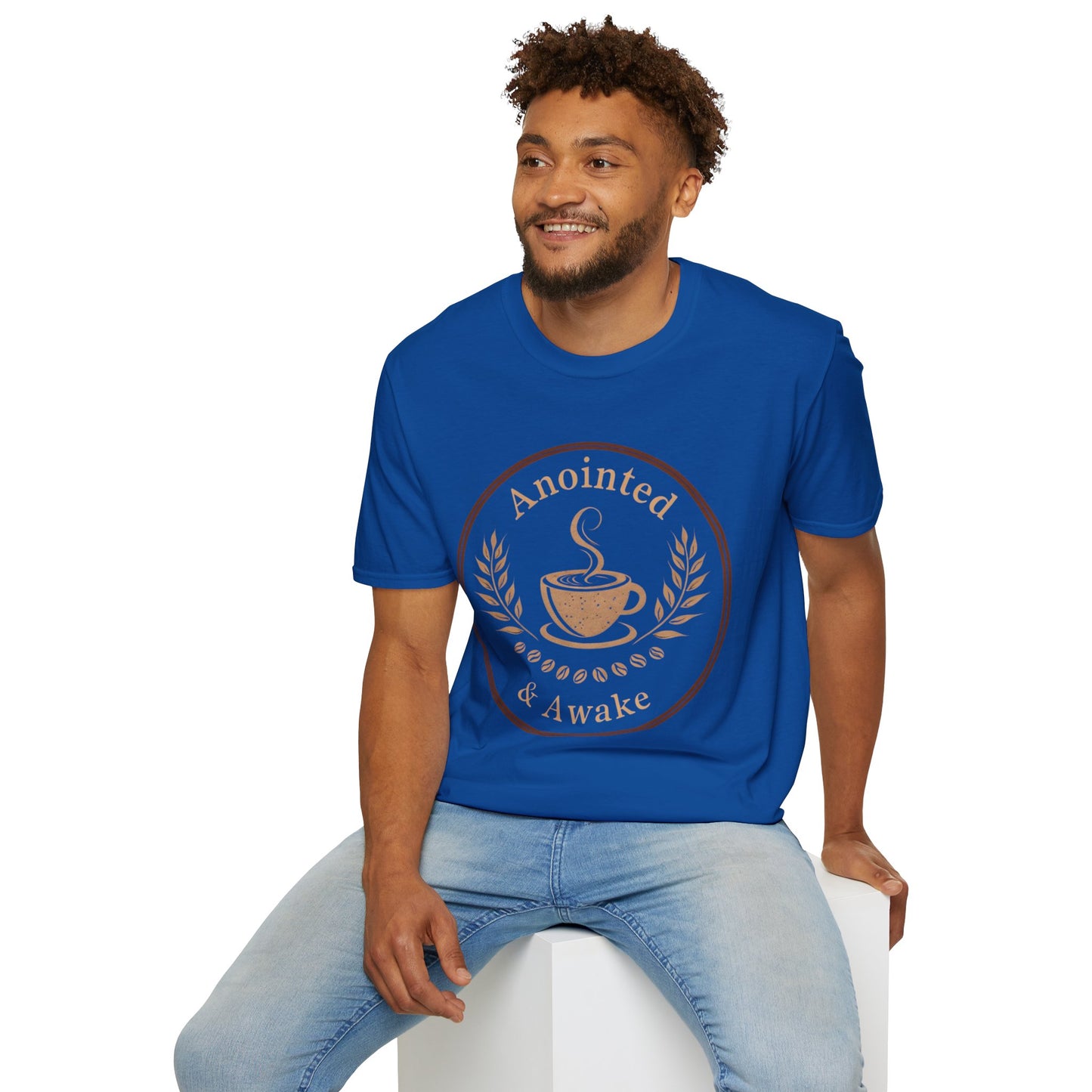 Anointed & Awake Coffee Lover T-Shirt, Unisex Tee, Gift for Coffee Enthusiasts, Casual Wear, Unique Coffee Shirt, Sip & Celebrate